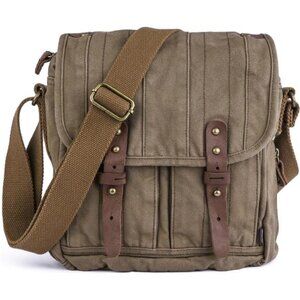 Canvas Crossbody Bag - Small Messenger Bag | Vintage Shoulder Purse